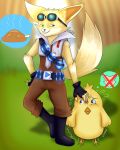  canine chick clothing damian5320 fennec fox fur hungry mammal paladins pip_(paladins) yellow_fur 