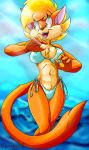  anthro beach bikini cat clarisse clothed clothing feline female fureverick mammal nipple_bulge sea seaside solo sun sunlight swimsuit water 