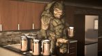  3d_(artwork) alien balls big_balls big_penis counter cum cum_in_a_cup cup cupboards digital_media_(artwork) eradossfm excessive_cum fridge huge_penis kitchen krogan male mass_effect multi_balls muscular muscular_male penis saggy_balls thick_penis uncut video_games 