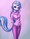  anthro biped breasts clothed clothing equine fafecalus fan_character female hi_res horn horse mammal melodia_(fafecalus) pants solo sweater turtleneck unicorn 