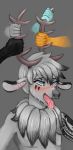  ahegao antlers blush cervine crying drooling elk epsilon_(akukeke) fur girly horn looking_pleasured male mammal saliva sweat tears tongue vrisoka white_fur 