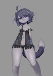 1girl cat furry purple_eyes purple_hair smile solo yamane512 