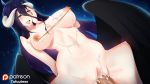  ahoge albedo blush censored cum cum_in_mouth cum_on_lower_body cum_on_upper_body dutch_angle from_below girl_on_top hand_on_own_cheek hand_on_own_chest horns long_hair navel nipples nude overlord_(maruyama) patreon penis saliva sex spread_legs straddling tofuubear uncensored vaginal wings yellow_eyes 