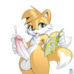  2018 2_tails big_breasts big_penis breasts canine cheek_tuft clothing cum cumshot dipstick_tail ejaculation female fox fur girly gloves humanoid_penis looking_at_porn looking_pleasured magazine male mammal masturbation miles_prower mostly_nude multi_tail multicolored_fur multicolored_tail navel orgasm penile_masturbation penis porn_magazine pornography simple_background solo sonic_(series) sweat thick_thighs tongue tongue_out tuft two_tone_fur white_background white_fur xylas yellow_eyes yellow_fur 