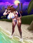  2018 80s adebola_melesi aesthetic ajna antelope beach big_breasts bikini breasts brown_hair city cityscape cleavage clothed clothing confident ear_piercing eyewear feisty female gemsbok glitch hair mammal moon mountain night oryx palm_tree piercing retro sand sea seaside sunglasses swimsuit thick_thighs tree tropical vaporwave voluptuous water 