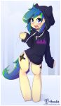  anthro blush clothed clothing equine fan_character female girly hair hoodie hoodie_(artist) horse mammal my_little_pony pony semi-anthro sweater 