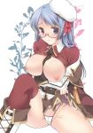  bad_id bad_pixiv_id belt blue_eyes blue_hair blush boots breasts breasts_outside cameltoe cape cleavage collar commentary_request eyebrows_visible_through_hair genetic_(ragnarok_online) glasses hat highleg highleg_panties large_breasts long_hair long_sleeves maru_(sasayama_chikage) necktie nipples panties ragnarok_online red-framed_eyewear semi-rimless_eyewear skirt solo thighhighs underwear white_panties 