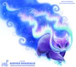  ambiguous_gender aurora_borealis black_eyes boar cryptid-creations feral fur humor mammal porcine pun purple_fur solo star white_fur 