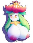  2018 alpha_channel areola big_breasts breasts bust_(disambiguation) female flora_fauna flower huge_breasts humanoid lilligant nintendo nipples non-mammal_breasts not_furry orange_eyes plant pok&eacute;mon pok&eacute;mon_(species) simple_background sirredbenjamin solo transparent_background video_games white_skin 