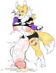  anthro ball_growth balls big_balls breast_expansion breasts cholericat clothed clothing cum cum_on_ground dickgirl digimon growth huge_balls humanoid_penis hyper hyper_balls hyper_penis intersex nipples penis penis_growth potion renamon retracted_foreskin solo standing torn_clothing uncut vein 