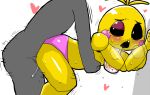  &lt;3 against_wall ahegao animatronic bib black_sclera blush clothing enigi09 faceless_male female five_nights_at_freddy&#039;s five_nights_at_freddy&#039;s_2 from_behind_position looking_pleasured machine male male/female panties robot sex simple_background toy_chica_(fnaf) underwear video_games white_background yellow_skin 