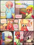  applejack_(mlp) big_macintosh_(mlp) blush butterscotch_(hoodie) clothed clothing cum cum_on_clothing equine fan_character friendship_is_magic girly hair hoodie hoodie_(artist) male male/male mammal my_little_pony shirt shorts sweater 