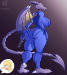  2018 anthro big_breasts big_butt breasts butt clothing crossgender female human looking_back mammal metroid nintendo ridley skinsuit thick_thighs tight_clothing video_games voluptuous wide_hips zero_suit zp92 