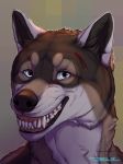  2018 anthro blue_eyes canine digital_media_(artwork) male mammal rakan scar smile ti-killa were werewolf wolf 