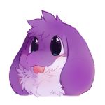  ambiguous_gender big_eyes blep cute dessy dragon forked_tongue fur furred_dragon hair happycrumble headshot_portrait icon long_ears pink_tongue portrait purple_fur simple_background solo tongue tongue_out tuft unknown_species white_background white_fur 