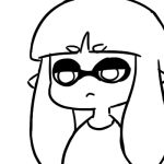  2018 animated black_and_white digital_media_(artwork) female frown hair half-closed_eyes humanoid inkling leaning leaning_forward long_hair low_res mikeinel monochrome nintendo not_furry raised_eyebrows simple_background solo splatoon tentacle_hair tentacles video_games white_background 