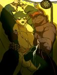  balls bathym bdsm blush bondage bound canine chain demon dog dressing_room_(disambiguation) erection garmr male male/male mammal muscular muscular_male nipple_play octopusroll pecs penis precum tokyo_afterschool_summoners visor_cap wolf 