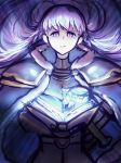  armor blue_eyes cape fire_emblem fire_emblem:_fuuin_no_tsurugi fire_emblem_heroes long_hair looking_at_viewer open_mouth phiphi-au-thon purple_eyes purple_hair sofiya solo very_long_hair zephiel 