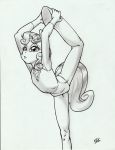  2018 anthro anthrofied bhawk clothing equine female friendship_is_magic horn leotard looking_at_viewer mammal monochrome my_little_pony pose solo stretching sweetie_belle_(mlp) unicorn 