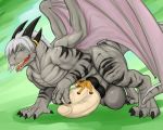  2016 balls big_balls big_dom_small_sub digital_media_(artwork) dragon duo feet feline female hair huge_balls hyper hyper_balls hyper_penis kittykage looking_at_viewer male male/female mammal penetration penis ridiculous_fit sex size_difference size_play tongue wings 