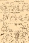  ! 2018 apron between_breasts big_breasts big_penis blush breasts bulge chair clothing digital_media_(artwork) female food hug human male mammal nipple_bulge penis penis_outline pie simple_background thewill toriel under(her)tail undertale video_games 