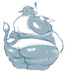  ! 2018 animal_crossing anthro axel_(animal_crossing) belly big_belly big_butt biped butt clothed clothing digital_drawing_(artwork) digital_media_(artwork) ears_back elephant greyscale hi_res huge_butt hyper hyper_belly looking_back male mammal midriff monochrome nervous nintendo noctoon obese overweight overweight_male portrait rear_view shirt shorts simple_background solo standing surprise sweat tail_tuft tank_top thick_thighs three-quarter_portrait trunk tuft video_games white_background 