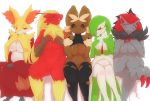  6girls blaziken braixen furry gardevoir kanzaki_(doritoru) lopunny pokemon pokemon_(creature) red_eyes zoroark 