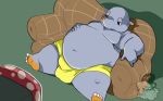  2017 4_feet 4_fingers animal_crossing anthro arm_support barefoot belly big_belly big_bulge biped black_eyes boxer_briefs bulge clothed clothing digital_drawing_(artwork) digital_media_(artwork) dizzy_(animal_crossing) dutch_angle elephant feet front_view frown green_background grey_skin half-closed_eyes hand_on_stomach humanoid_feet humanoid_hands hyper hyper_belly inside lazy leaning_on_elbow lighting male mammal moobs multicolored_skin navel nintendo obese obese_male on_couch orange_skin overweight overweight_male plantigrade reclining shadow shamelesss simple_background sitting sofa soles solo television toeless_(marking) topless trunk underwear video_games watching_television watching_tv watermark white_skin 