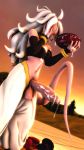  3d_(artwork) after_masturbation alien android_21 balls black_nails blackjr blue_eyes blurred_background bowl bracelet breasts clothed clothing colored_nails cum cum_in_bowl cum_in_mouth cum_inside cum_on_body cum_on_face cum_on_food cum_on_hand cum_on_penis cum_on_self cum_string dickgirl digital_media_(artwork) doughnut dragon_ball dragon_ball_fighterz drinking drinking_cum dutch_angle ear_piercing eating_cum food hair half-erect hi_res holding_object humanoid intersex jewelry long_hair majin majin_android_21 medium_breasts navel not_furry outside pants penis piercing pine_tree pink_balls pink_penis pink_skin pink_tail self_taste solo tree white_hair 