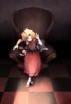  blank_eyes blonde_hair blue_eyes chair closed_eyes doll doll_joints expressionless hair_ribbon mary_janes medicine_melancholy medium_hair multiple_girls puffy_short_sleeves puffy_sleeves qwer1234777 red_skirt ribbon shoes short_sleeves skirt string su-san touhou 