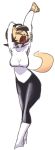  2018 anthro black_hair boots breasts cat clothing digital_media_(artwork) feline female footwear fur hair kimsan-stuff kitty_katswell mammal nickelodeon pose short_hair simple_background sketch standing stretching t.u.f.f._puppy tan_fur tired white_background 