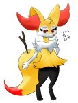  ambiguous_gender azlech braixen dipstick_tail inner_ear_fluff looking_at_viewer multicolored_tail nintendo pok&eacute;mon pok&eacute;mon_(species) red_eyes smile solo standing video_games 