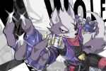  claws eyepatch furry hato_(heiseiradiodenk) jacket looking_at_viewer male_focus red_eyes smile solo star_fox super_smash_bros. super_smash_bros._ultimate wolf wolf_o'donnell 