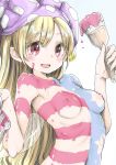  :d blonde_hair blush bodypaint chikado clownpiece commentary_request hat jester_cap long_hair looking_at_viewer naked_paint nipples nude open_mouth paintbrush painted_clothes red_eyes simple_background smile solo touhou upper_body white_background 