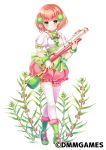  bow bubble_skirt flower flower_knight_girl frills full_body green_bow green_eyes green_footwear gun hair_ornament holding holding_weapon kokia_(flower_knight_girl) looking_at_viewer object_namesake official_art pink_hair pink_skirt pom_pom_(clothes) rifle shirt shoes short_hair shouni_(sato3) skirt solo standing thighhighs weapon white_background white_legwear white_shirt wrist_cuffs 