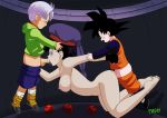  1girl 2boys ass breasts dragonball_z multiple_boys nipples padm penis son_goten trunks_(dragon_ball) videl 