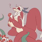  ? anthro areola big_breasts blue_eyes breasts butt digital_media_(artwork) dragon female hair mushroom nipples non-mammal_breasts nude plant red_scales reptile scales scalie sepiruth simple_background solo spinel tentacles thick_tail thick_thighs tuft voluptuous white_hair wide_hips 