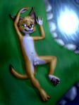  animal_genitalia balls bitcoon caracal cub feline jumanji male mammal nude nut raised_arm sheath sundari young 