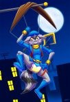  anthro blush diaper embarrassed male night outside rexam-1 sly_cooper sly_cooper_(series) solo stuck suspension tears urine video_games wet_diaper 