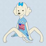  2018 animal_genitalia animal_pussy anne_kennel canine canine_pussy clothed clothing cub dog female freeflyspecter hair_bow hair_ribbon mammal pups_of_liberty pussy ribbons shirt spreading young 