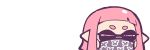  2018 5_fingers alpha_channel animated butterfly_knife cephalopod cephalopod_humanoid digital_media_(artwork) female hair half-closed_eyes inkling knife marine mask mikeinel nintendo pink_eyes pink_hair simple_background solo splatoon squid tentacle_hair tentacles transparent_background video_games 