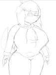  2018 anthro big_breasts breasts canine clothed clothing datfurryboi dog eyewear female glasses hair hoodie huge_breasts long_hair mammal pixel_(datfurryboi) smile solo standing thick_thighs toony unfinished voluptuous wide_hips 