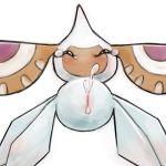  1girl blush eyes_closed female female_ejaculation female_orgasm gen_3_pokemon highres masquerain no_humans orgasm pokemon pokemon_(creature) pussy pussy_juice simple_background solo tears uncensored white_background youjomodoki 