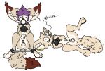  2018 animal_genitalia anthro balls bdsm bondage bound butt canine chastity chastity_cage collar digital_media_(artwork) duo feef fennec fennfeathers fox fur hair hi_res knedit male mammal nude orgasm_denial paws penis spread_legs spreader_bar spreading submissive submissive_male 