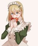  blonde_hair blue_eyes blush christa_renz enko_(bbbbin) long_hair maid shingeki_no_kyojin solo valentine 