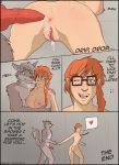  &lt;3 after_sex animal_genitalia animal_penis anthro anus areola breasts butt canine canine_penis comic cum cum_drip cum_from_pussy cum_in_pussy cum_inside cum_string dialogue dripping duo english_text erection eyewear female female_on_anthro freckles fur ghost_(wolfpack67) glasses grey_fur hair human human_on_anthro interspecies knot light_skin male male/female mammal moan nipples one_eye_closed onomatopoeia orange_hair penis phrenik pink_anus pink_nipples pink_pussy ponytail porn_dialogue pussy red_penis smile sound_effects standing text vein veiny_penis wink wolf wolfpack67 