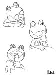  2017 3_fingers aliasing amphibian animal_crossing anthro bedroom_eyes big_lips biped black_and_white bust_portrait clothing cum cumshot digital_drawing_(artwork) digital_media_(artwork) disembodied_penis duo ejaculation erection eyelashes eyeshadow fellatio female female_focus frog glans half-closed_eyes handjob humanoid_penis jambette_(animal_crossing) kissing line_art lips lipstick long_tongue low-angle_view makeup male male/female monochrome nintendo open_mouth open_smile oral orgasm penis penis_kissing portrait robedart seductive sequence sex shirt simple_background smile solo_focus tongue tongue_out tonguejob video_games white_background 