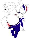  balls bleu_(thecon) cat clothing feline footwear girly high_heels humanoid independence_day jingle_bell legwear looking_back male mammal patriotism politics rear_view shoes stockings thecon thong 