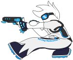  2018 alpha_channel clothed clothing digital_media_(artwork) english_text eyewear goggles gun hair hi_res humanoid male max_(character) melee_weapon not_furry notkastar ranged_weapon solo sword tagme text trigun weapon wind 