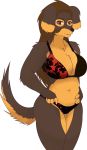  anthro big_breasts bikini black_nose breasts canine clothed clothing digital_media_(artwork) dog female fur hair hi_res looking_at_viewer loretta_luttz-natch mammal naitokitsune navel solo standing swimsuit 